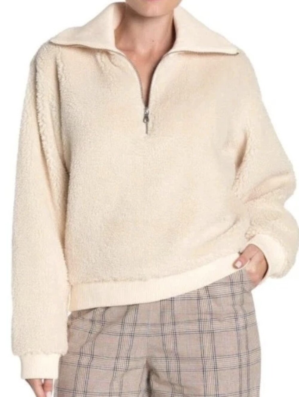 Lovers + Friends Quarter Zip Teddy Sweater Size S.